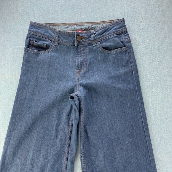 **SOLD**Y2K Tristan Womens Jeans 4 x 30.5 Wide Leg Mid Rise Thick Stitching - Picture 2 of 12
